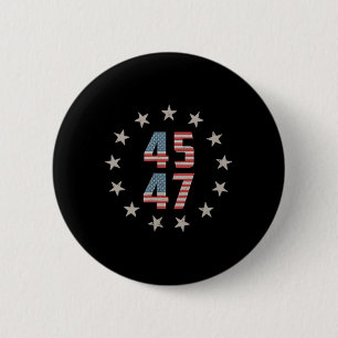 45 47 President Retro Vintage Usa Flag 2024 Presid 6 Cm Round Badge