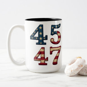 45-47 president trump Two-Tone coffee mug
