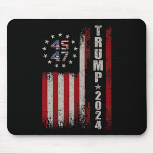 45 47 Trump 2024 American Flag  Mouse Pad