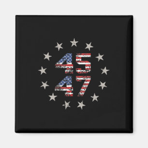 45 47 Trump 2024 American Flag (on Back) 1 Magnet