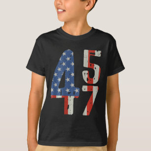 45 47 Trump 2024 American Flag (on Back) T-Shirt