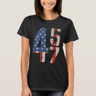 45 47 Trump 2024 American Flag (on Back) T-Shirt