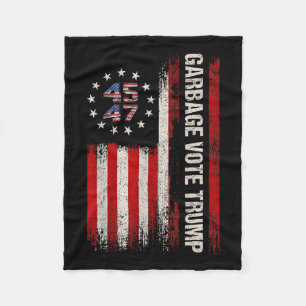 45 47 Trump 2024 Election American Flag Garbyge Vo Fleece Blanket