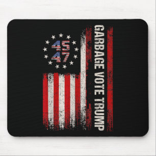 45 47 Trump 2024 Election American Flag Garbyge Vo Mouse Pad