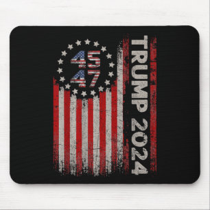 45 47 Trump 2025 American Flag Mouse Pad