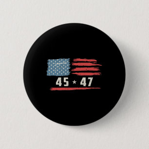 45 47 Trump President Vintage American Flag 2024 P 6 Cm Round Badge