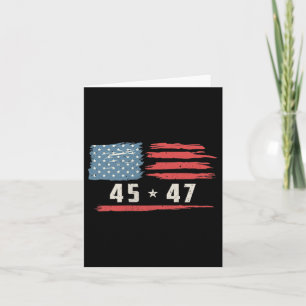 45 47 Trump President Vintage American Flag 2025 P Card