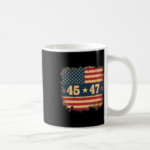 45 47 Trump President Vintage American Flag Coffee Mug