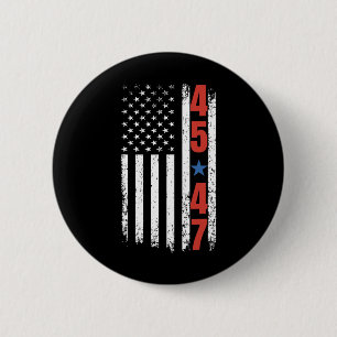 45 47 Trump President Vintage American Flag Trump  6 Cm Round Badge