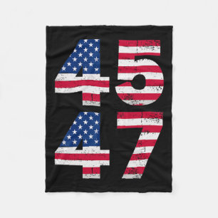45 47 Trump President Vintage Usa American Flag Me Fleece Blanket