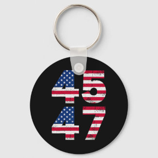 45 47 Trump President Vintage Usa American Flag Me Key Ring