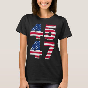 45 47 Trump President Vintage Usa American Flag Me T-Shirt