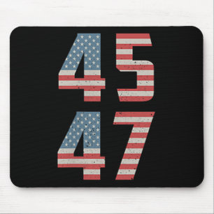 45 47 Trump Vintage Retro Usa Flag 2025 President Mouse Pad