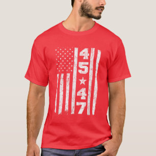 45 47 Trump Vintage USA Flag 2024 President 47th T-Shirt