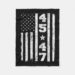 45 47 Trump Vintage Usa Flag 2024 President Electi Fleece Blanket