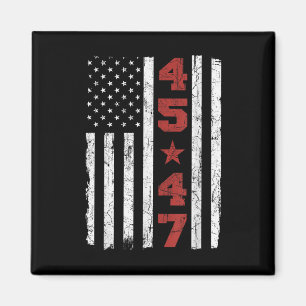 45 47 Trump Vintage Usa Flag 2025 President Electi Magnet