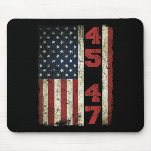 45 47 Trump Vintage Usa Flag 2025 President Electi Mouse Pad