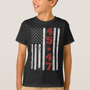 45 47 Trump Vintage Usa Flag 2025 President Electi T-Shirt