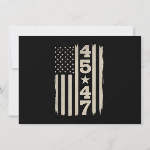 45 47 Trump Vintage USA Flag 47th President Invitation