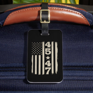 45 47 Trump Vintage USA Flag 47th President Luggage Tag