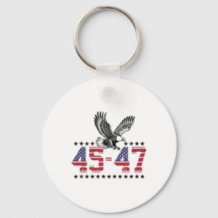 45 - 47 Usa Flag Trump President Inauguration Day Key Ring
