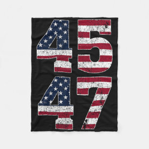 45 47 We The People 2024 Stand With American Flag Fleece Blanket