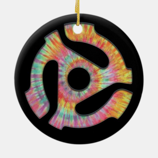 45 Adapter Tie-Dye Ceramic Tree Decoration (Back)