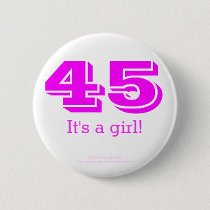 45 It’s a girl Hillary Clinton 2016 Pinback Butt 6 Cm Round Badge