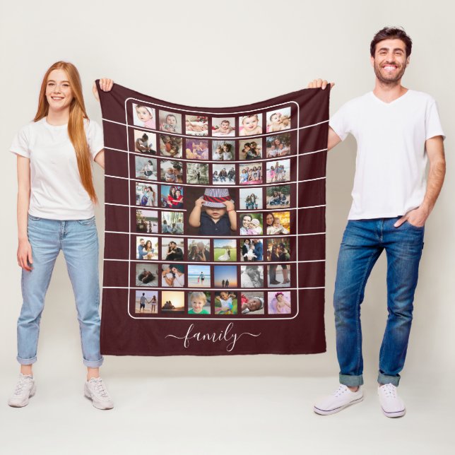 45 Photo Collage  Unique Personalised DIY Custom Fleece Blanket (In Situ)