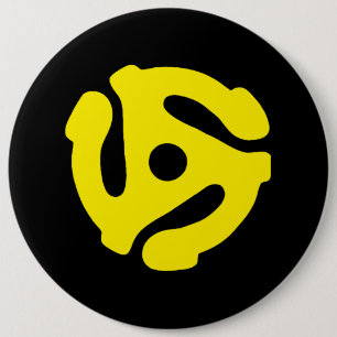 45 Record Adapter 6 Cm Round Badge