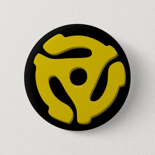 45 Record Adapter 6 Cm Round Badge (Front)