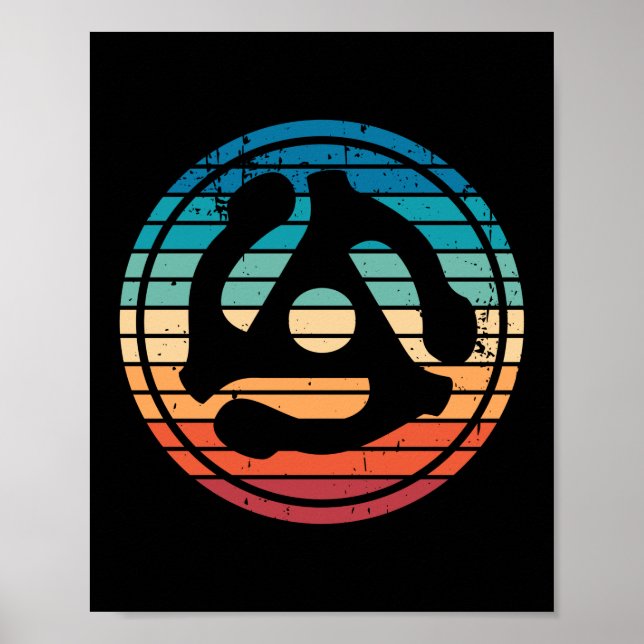 45 Recording adapter Gift 60s 70s Music Gift Poster (Front)