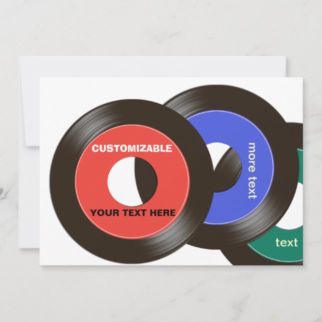 45 Records Customisable Invitation (Front)