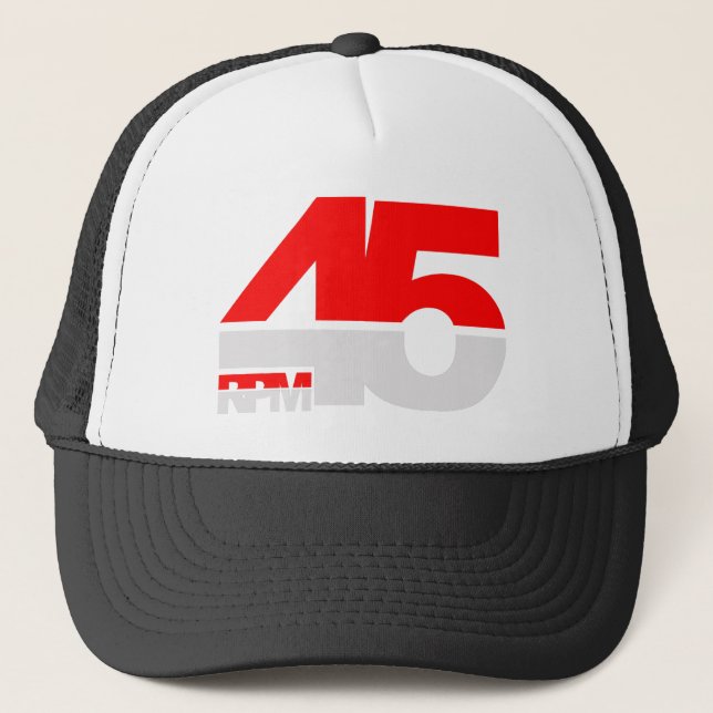 45 RPM - DJ Vinyl Turntable Disc Jockey Trucker Hat (Front)