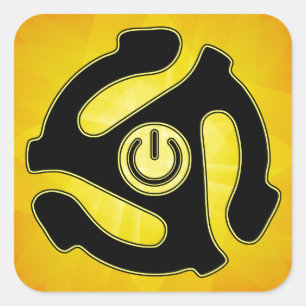 45 RPM Power Record Adapter Square Sticker