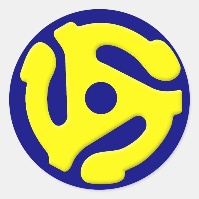 45 RPM Yellow Classic Round Sticker (Front)