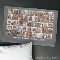 45 Square Photo Collage Grid with Text - grey