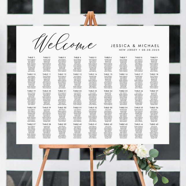 45 Tables Large Welcome Seating Chart Plan (Creator Uploaded)