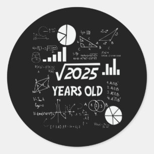 45 Year Old Bday Math Teacher 45th Birthday Gift Classic Round Sticker