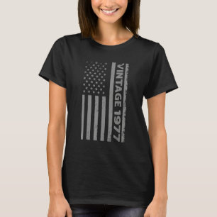 45 Year Old  Vintage 1977 American Flag 45th Birth T-Shirt