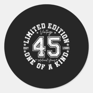 45 Year Old Vintage 1981 Limited Edition 45th Birt Classic Round Sticker