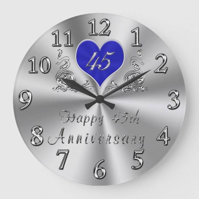 45 Year Wedding Anniversary Gifts Sapphire CLOCK (Front)