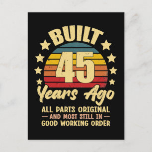 45 Years Ago All Parts Original 45th Birthday Postcard