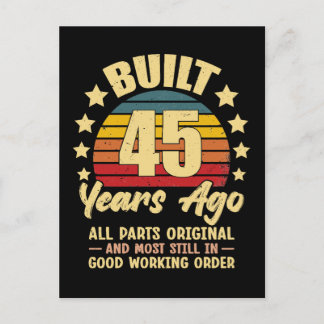 45 Years Ago All Parts Original 45th Birthday Postcard