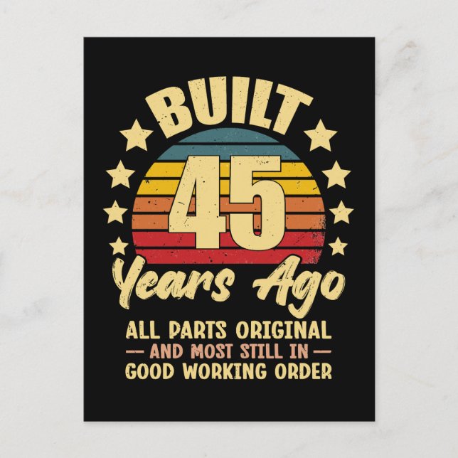 45 Years Ago All Parts Original 45th Birthday Postcard (Front)