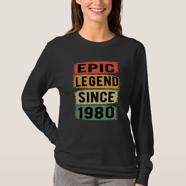 45 Years Old Bday 1980 Epic Legend 45th Birthday T-Shirt (Front)