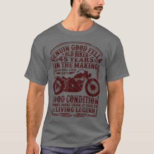 45 Years Old Biker Birthday Classic Vintage motorc T-Shirt