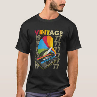 45 Years Old Vintage 1977 Cassette Tape 45Th Birth T-Shirt