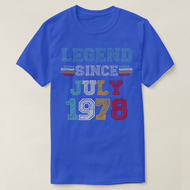 45 Years OldSince July 1978 45th Birthday T-Shirt (Design Front)