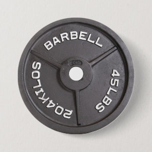 45lb Plate - Barbell 7.5 Cm Round Badge